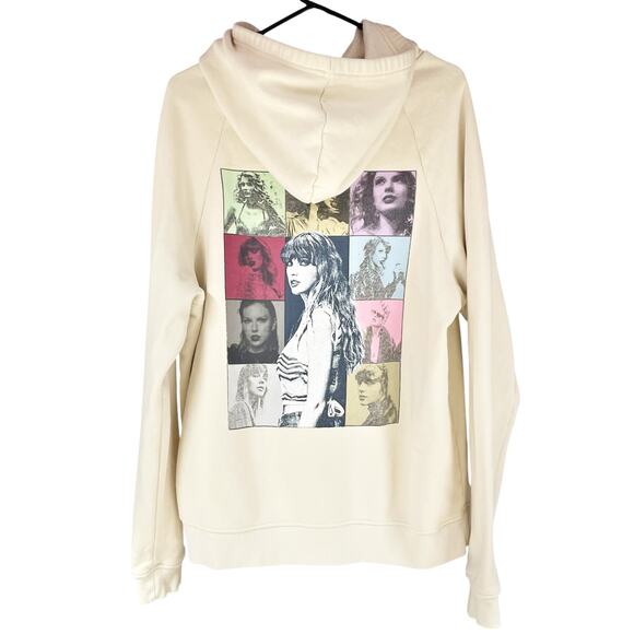 Taylor Swift Tops - TAYLOR SWIFT The Eras Tour II Beige Hoodie w/ Colored Photos on Back Size L